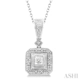 1/20 Ctw Round Cut Diamond Vintage Pendant in Sterling Silver With Chain