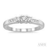 1/4 Ctw Nine Stone Round Cut Diamond Engagement Ring in 14K White Gold