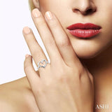 Silver Heart Shape Journey Diamond Fashion Ring