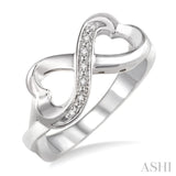 1/50 Ctw Single Cut Diamond Infinity Ring in Sterling Silver