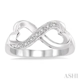 1/50 Ctw Round Cut Diamond Infinity Ring in Sterling Silver
