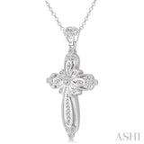 Silver Cross Diamond Pendant