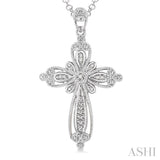 Silver Cross Diamond Pendant