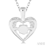 Silver Heart Shape Emotion Diamond Pendant