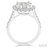 2 ctw Oval Shape Diamond Lovebright Ring in 14K White Gold