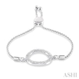 Silver Circle Diamond Lariat Bracelet