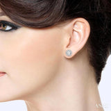 1 1/2 Ctw Round Cut Diamond Earrings Jacket in 14K White Gold