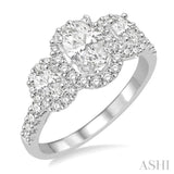 7/8 Ctw Diamond Semi-Mount Engagement Ring in 14K White Gold