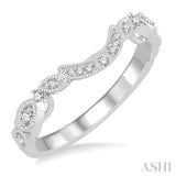 1/10 Ctw Round Cut Diamond Wedding Band in 14K White Gold