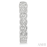 1/10 Ctw Lattice Round Cut Diamond Hoop Earrings in 10K White Gold