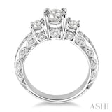 Past Present & Future Semi-Mount Diamond Engagement Ring