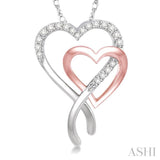 Double Heart Shape Diamond Fashion Pendant