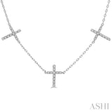 Cross Diamond Station Necklace