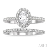 Oval Shape Diamond Wedding Set