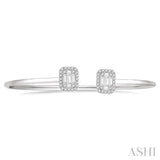 Stackable Fusion Diamond Open Cuff Bangle