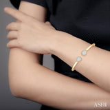 Stackable Pear Shape Lovebright Essential Diamond Open Cuff Bangle