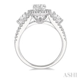 Pear Shape Past Present & Future Semi-Mount Diamond Engagement Ring