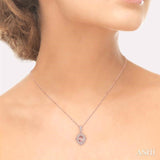6x4 MM Ethnic Oval Cut Morganite and 1/6 ctw Round Cut Diamond Semi-Precious Pendant in 10K Rose Gold with chain
