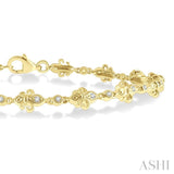 1/3 Ctw Fleur De Lis Round Cut Diamond Link Bracelet in 10K Yellow Gold