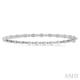 1/4 Ctw Marquise Mount Round Cut Diamond Stackable Bangle in 14K White Gold