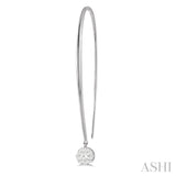 1/3 Ctw Round Dangler Lovebright Diamond Earrings in 14K White Gold