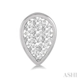 1/2 Ctw Pear Shape Lovebright Round Cut Diamond Bezel Stud Earrings in 14K White Gold