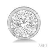 1/2 Ctw Lovebright Round Cut Diamond Bezel Stud Earrings in 14K White Gold