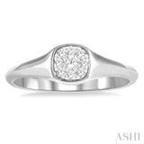 1/6 Ctw Cushion Shape Lovebright Diamond Ring in 14K White Gold
