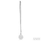 1/2 Ctw Round Dangler Lovebright Diamond Earrings in 14K White Gold