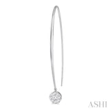 1/2 Ctw Round Dangler Lovebright Diamond Earrings in 14K White Gold