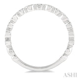 1/3 Ctw Lattice Circular and Pear Shape Mount Round Cut Diamond Stackable Band in 14K White Gold