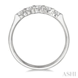 1/2 Ctw 5 Stone Round Cut Diamond Wedding Band in 14K White Gold
