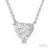 1/4 Ctw Lovebright Diamond Heart Pendant With Chain in 14K White Gold