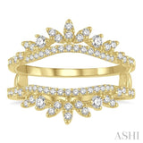 1/2 Ctw Pod Accent Crown Round Cut Diamond Insert Ring in 14K Yellow Gold