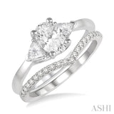 Oval Shape Diamond Wedding Set