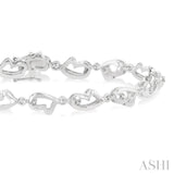 Silver Heart Shape Diamond Bracelet