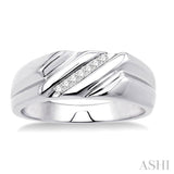 Silver Men'S Diamond Ring