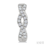 1/6 Ctw Entwined Round Cut Diamond Huggie Petite Earrings in 10K White Gold