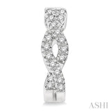 1/6 Ctw Entwined Round Cut Diamond Huggie Petite Earrings in 10K White Gold