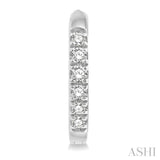 1/8 Ctw Round Cut Diamond Huggie Petite Earrings in 10K White Gold
