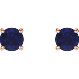 14K Rose Gold 5 mm Lab-Grown Blue Sapphire Earrings