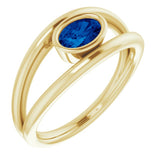 14K Yellow Natural Blue Sapphire Ring