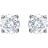 14K White Gold 3/4 CTW Natural Diamond Earrings