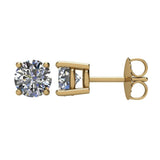 14K Yellow Gold 1 1/2 CTW Natural White Diamond Earrings