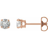 14K Rose Gold 3/4 CTW Natural Diamond Earrings