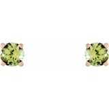 14K Rose Gold 4 mm Natural Peridot Earrings