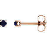 14K Rose Gold 2.5 mm Lab-Grown Blue Sapphire Earrings