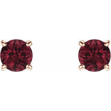14K Rose Gold 5 mm Natural Mozambique Garnet Earrings