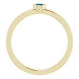14K Yellow 3 mm Natural Blue Sapphire Ring
