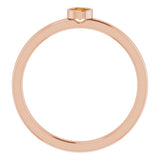14K Rose 3 mm Natural Citrine Ring